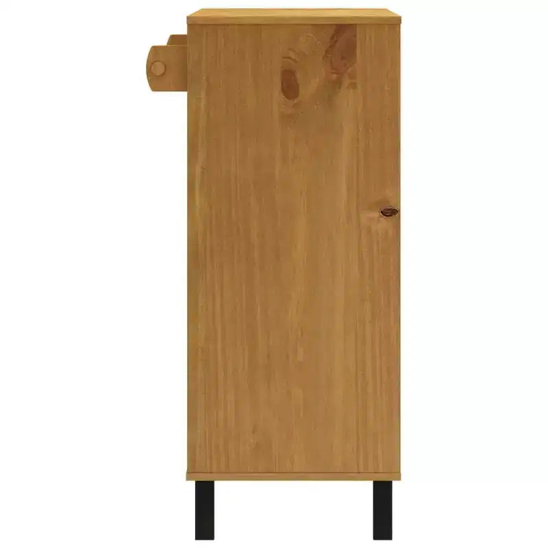 Rectangular Bar Table 36.2x17.7x43.3, Brown Solid Pine Wood Pub Table with Storage, Sturdy Tabletop, Oak Finished Wood