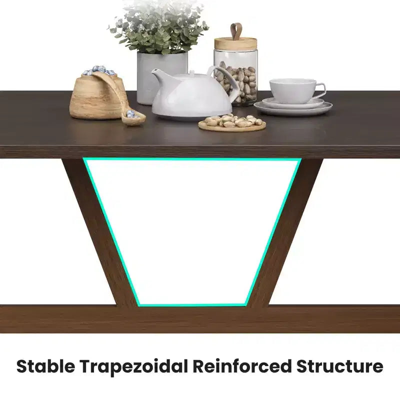 47 Dining Table for 4-6 Person Wood Kitchen Table Modern Dinner Table with Sturdy Metal Frame for Dining Room Kitchen Dark Walnut