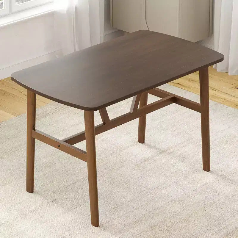 47 Dining Table for 4-6 Person Wood Kitchen Table Modern Dinner Table with Sturdy Metal Frame for Dining Room Kitchen Dark Walnut