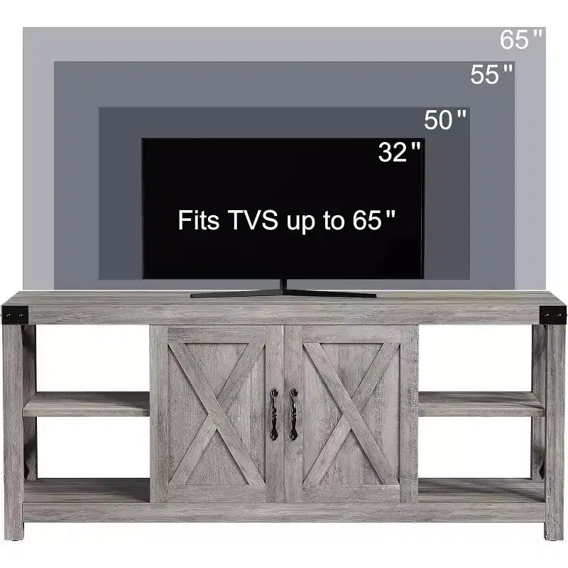 60 Inch X-Shape TV Stand for 65 TVs - Eco-Friendly P2 Media Console with Adjustable Shelves, Modern Entertainment Center for Living Room & Bedroom