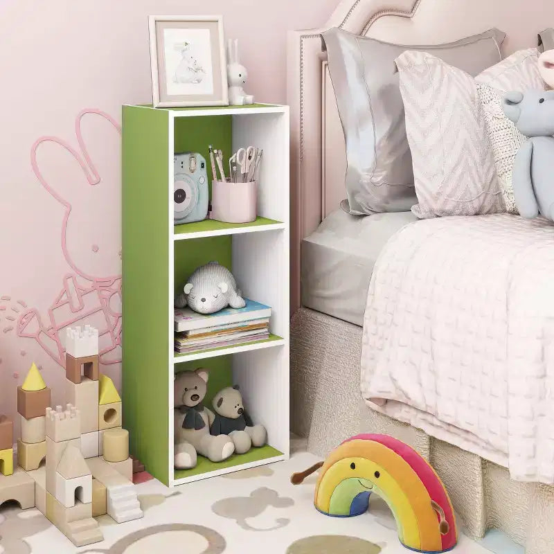 3 Cube Decorative Bookshelf Open Bookcase Toy Storage Organizer Horizontal Vertical