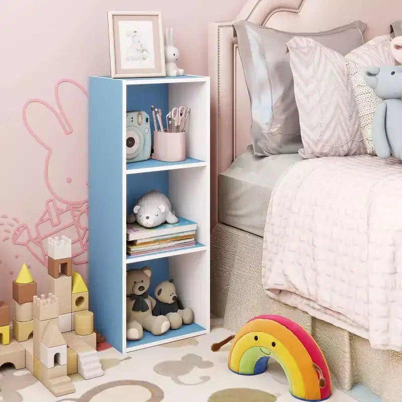 3 Cube Decorative Bookshelf Open Bookcase Toy Storage Organizer Horizontal Vertical