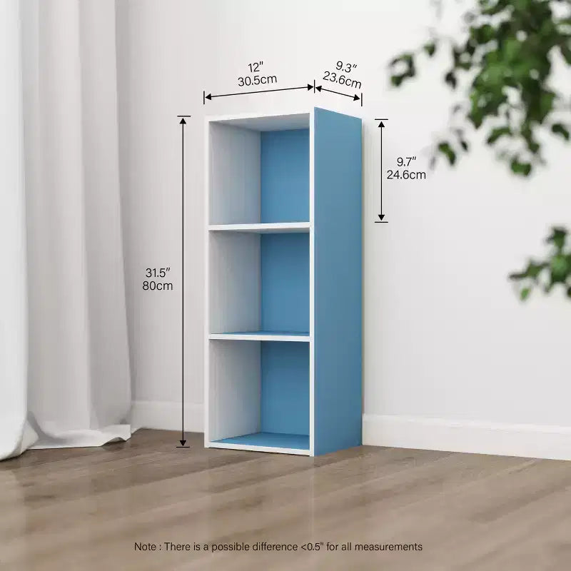 3 Cube Decorative Bookshelf Open Bookcase Toy Storage Organizer Horizontal Vertical
