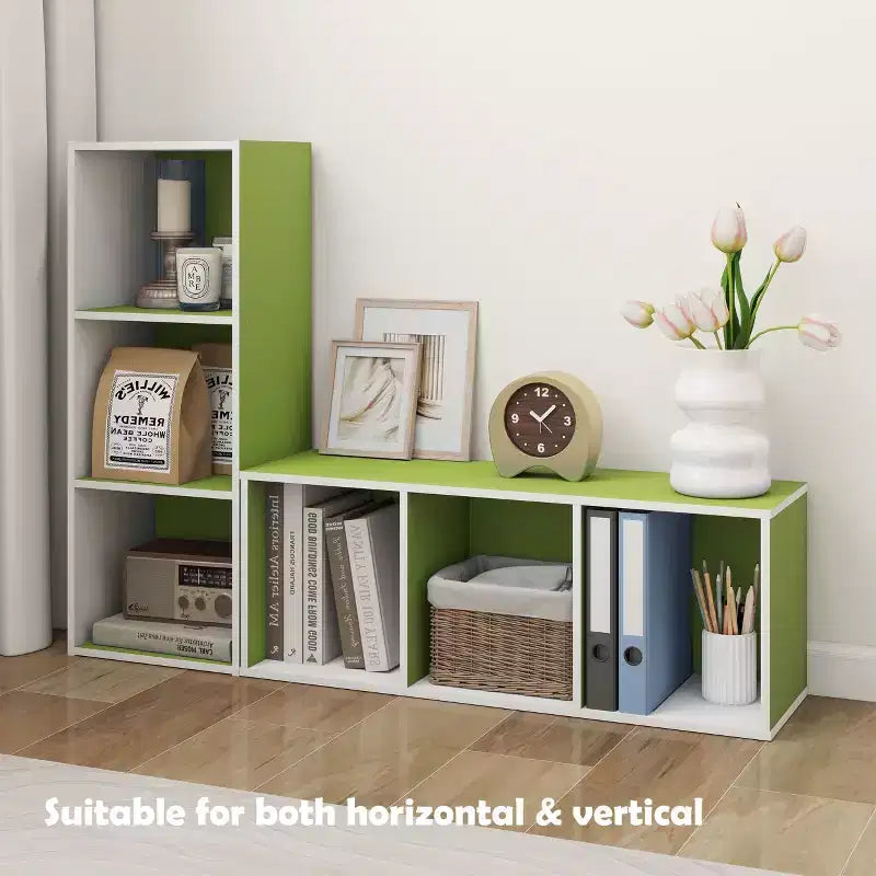 3 Cube Decorative Bookshelf Open Bookcase Toy Storage Organizer Horizontal Vertical
