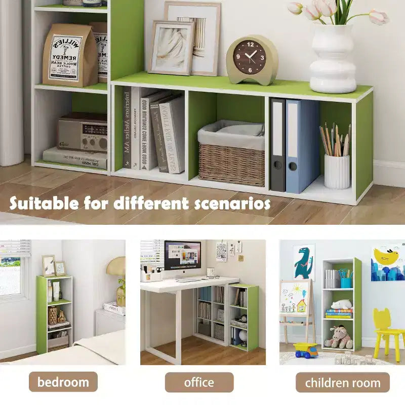 3 Cube Decorative Bookshelf Open Bookcase Toy Storage Organizer Horizontal Vertical