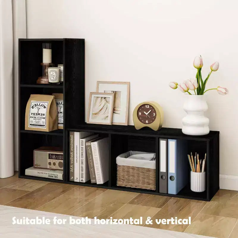 3 Cube Decorative Bookshelf Open Bookcase Toy Storage Organizer Horizontal Vertical