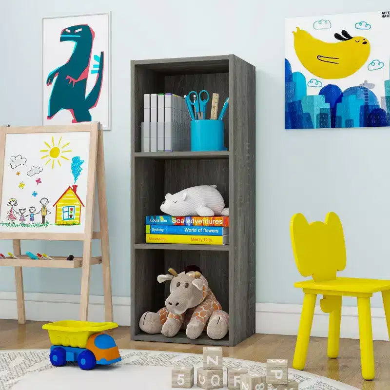 3 Cube Decorative Bookshelf Open Bookcase Toy Storage Organizer Horizontal Vertical