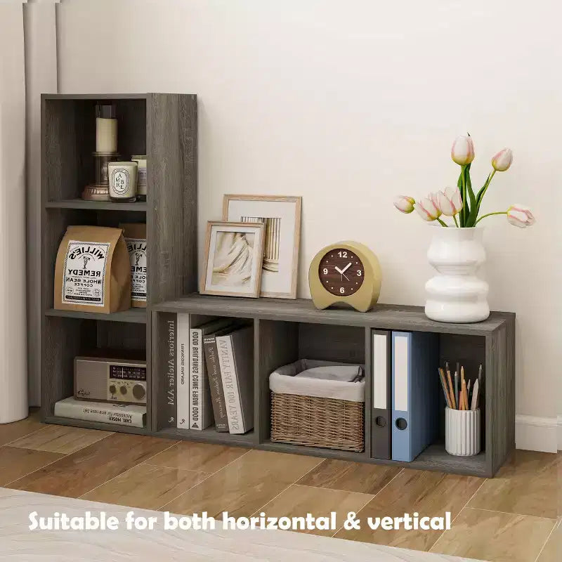 3 Cube Decorative Bookshelf Open Bookcase Toy Storage Organizer Horizontal Vertical
