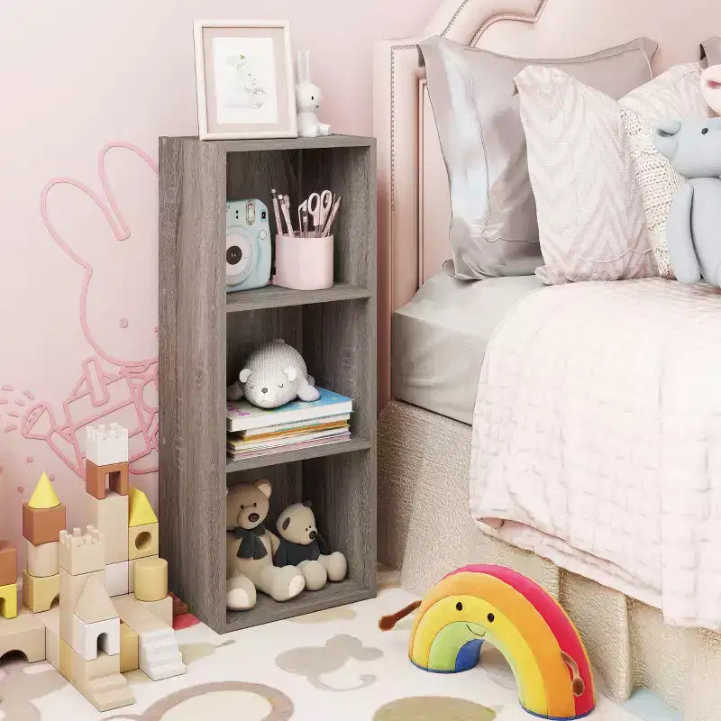 3 Cube Decorative Bookshelf Open Bookcase Toy Storage Organizer Horizontal Vertical