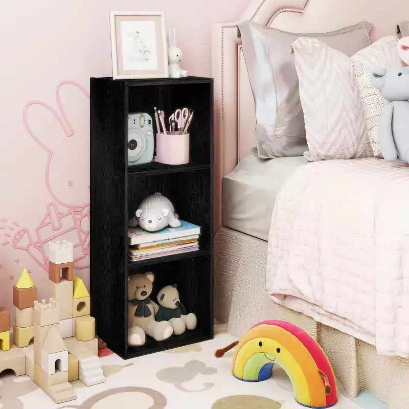 3 Cube Decorative Bookshelf Open Bookcase Toy Storage Organizer Horizontal Vertical