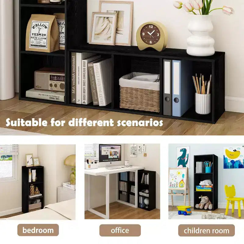 3 Cube Decorative Bookshelf Open Bookcase Toy Storage Organizer Horizontal Vertical