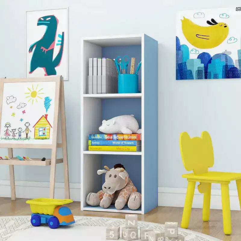 3 Cube Decorative Bookshelf Open Bookcase Toy Storage Organizer Horizontal Vertical