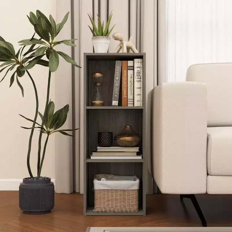 3 Cube Decorative Bookshelf Open Bookcase Toy Storage Organizer Horizontal Vertical