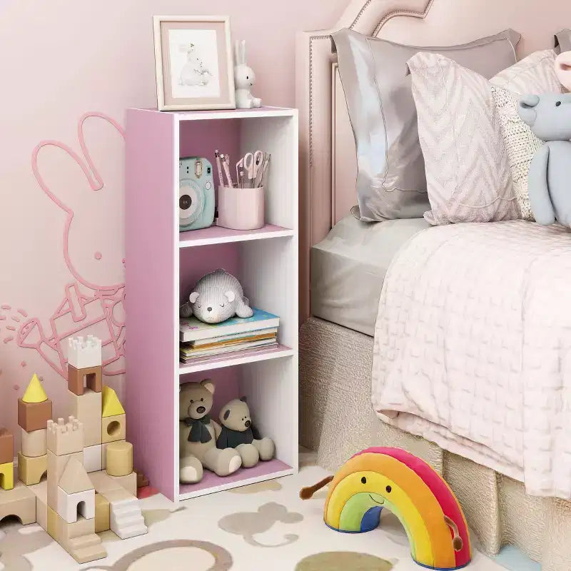 3 Cube Decorative Bookshelf Open Bookcase Toy Storage Organizer Horizontal Vertical