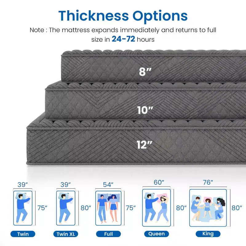 Swedrea Hybrid Mattress Medium Cooling Memory Foam Bed-in-a-Box