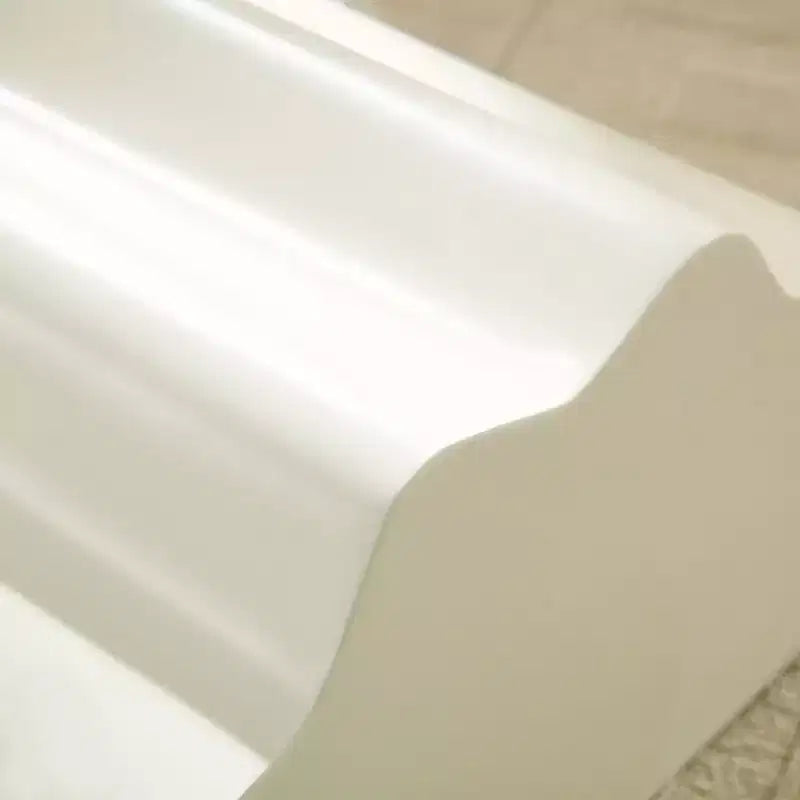 Fiberglass Coffee Table 2PCS Set End Table Accent Table Side Table Cocktail Table Center Table, Wavy Edge Design, Beige, No Assembly