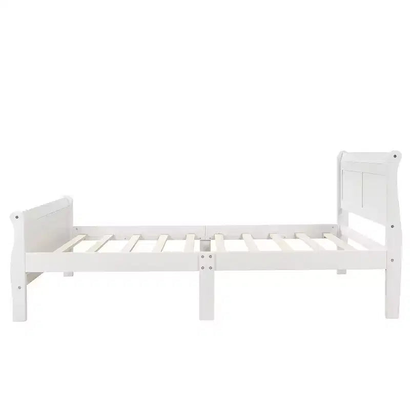 Wood Platform Bed Twin Bed Frame Mattress Foundation Sleigh Bed with Headboard Footboard and Wood Slat Support