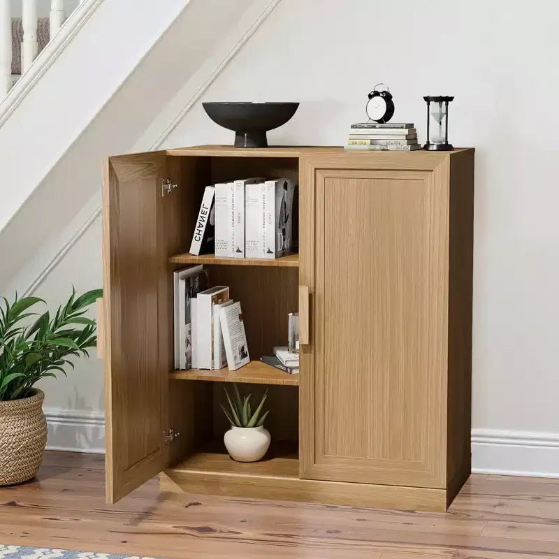 Black Wood Grain Storage Cabinet (36x31x16)