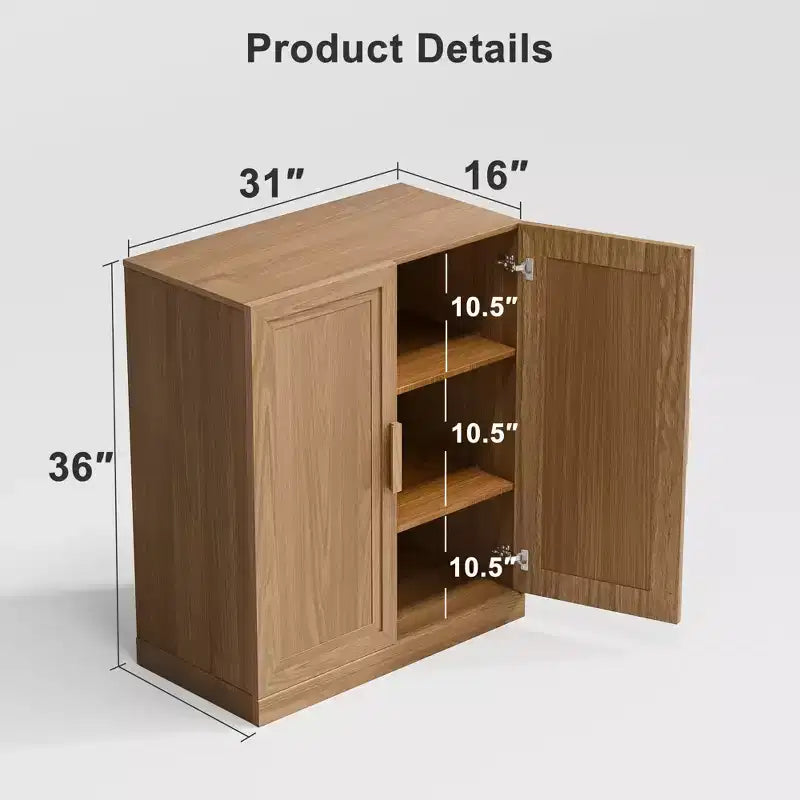 Black Wood Grain Storage Cabinet (36x31x16)