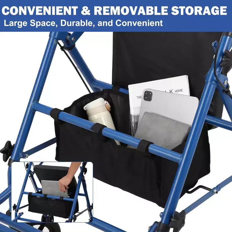 Rollator Walker for Seniors with Seat, 3 in 1 Walker Wheelchair Combo, Transport Wheelchair Medical Walker All Terrain for Adult
