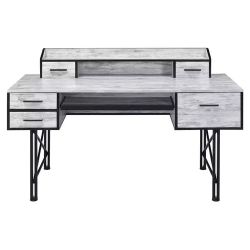 29.25 in.H Brown Color Metal Computer Desks with All Purpose Drawer