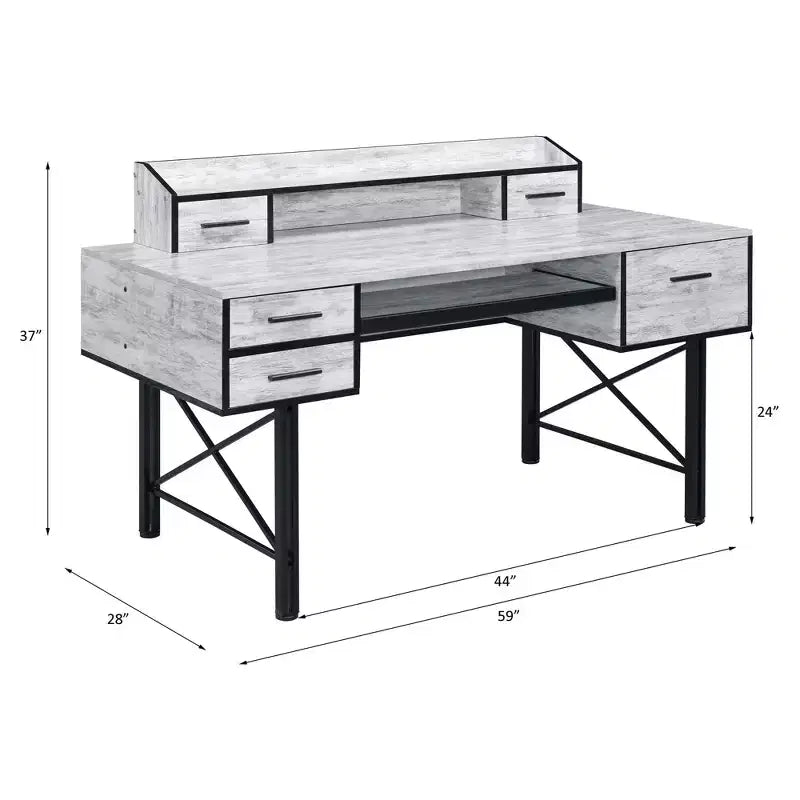 29.25 in.H Brown Color Metal Computer Desks with All Purpose Drawer