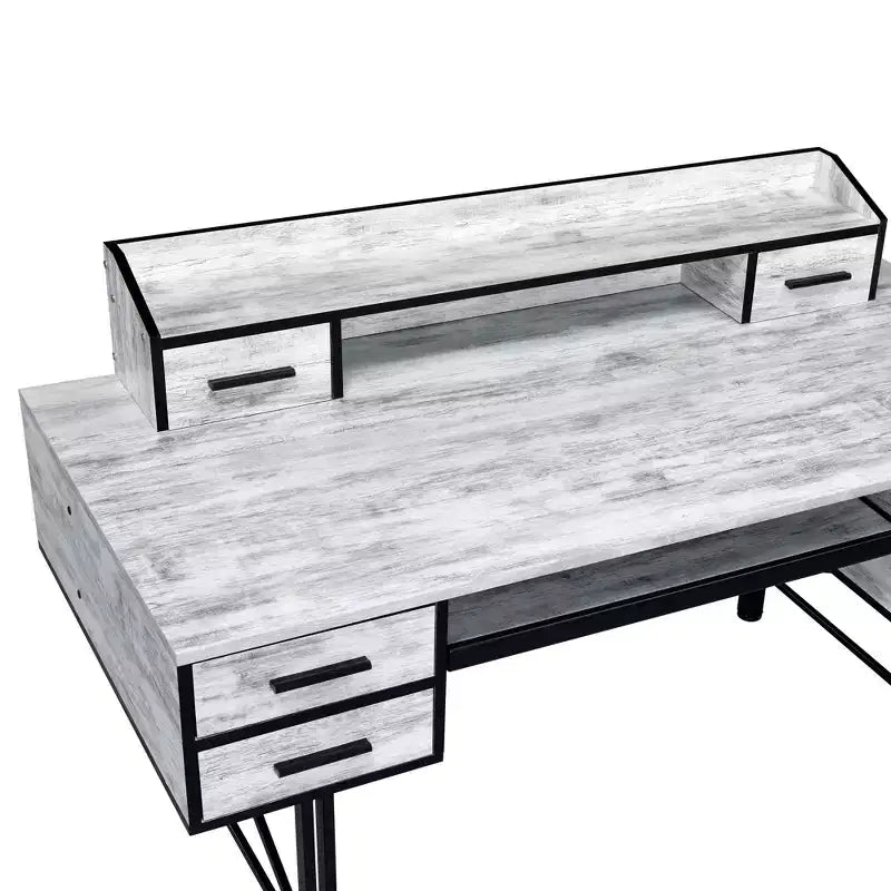 29.25 in.H Brown Color Metal Computer Desks with All Purpose Drawer