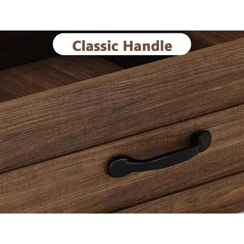 Coffee table with drawers, 47.2 inches, country style, with open shelving and 6 support legs.