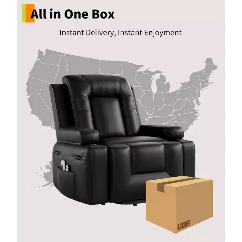 Electric Lift Recliner with Heating and Massage Functions, PU Leather Material, Designed for Seniors and Individuals with Mobility Challenges