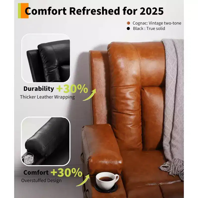 Electric Lift Recliner with Heating and Massage Functions, PU Leather Material, Designed for Seniors and Individuals with Mobility Challenges
