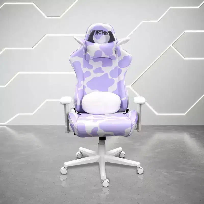 Lavender Print COW Series Gaming Chair