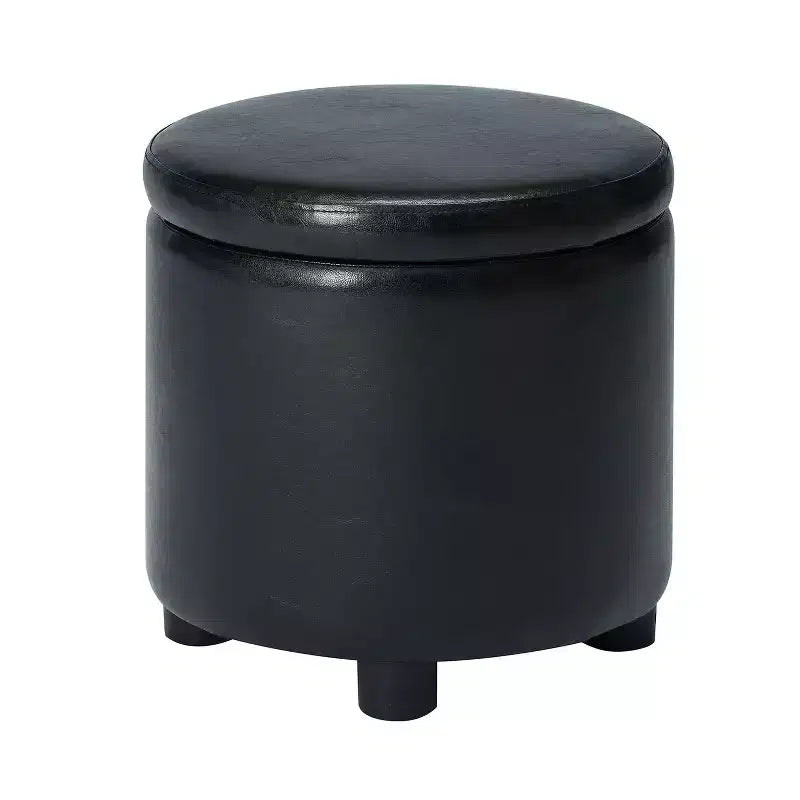 Comfort Round Accent Storage Ottoman with Reversible Tray Lid