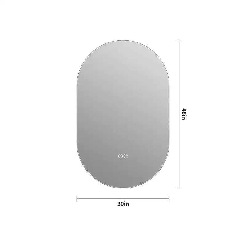 Lark 48 Modern Oval Anti-Fog LED Bathroom Mirror with Adjustable Light Modes