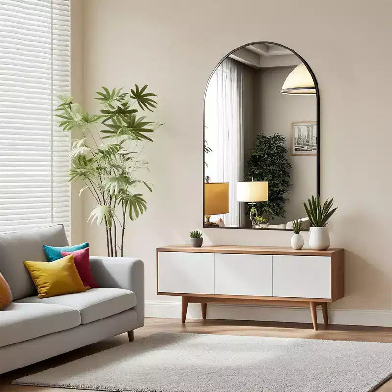 20x30 Inch Wall Mount Bathroom Mirror,Arched Wall Mount Vanity Mirror with Metal Frame for Bathroom,Bedroom