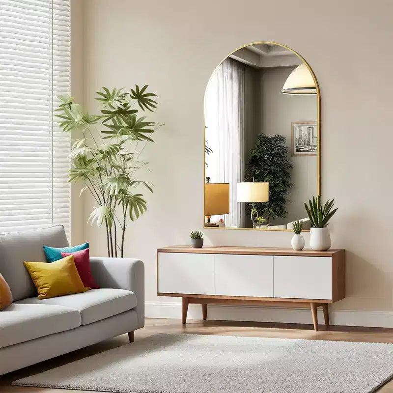 20x30 Inch Wall Mount Bathroom Mirror,Arched Wall Mount Vanity Mirror with Metal Frame for Bathroom,Bedroom