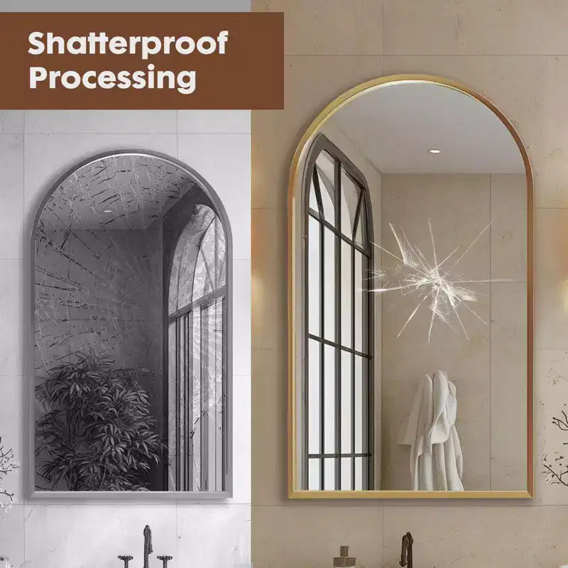 20x30 Inch Wall Mount Bathroom Mirror,Arched Wall Mount Vanity Mirror with Metal Frame for Bathroom,Bedroom