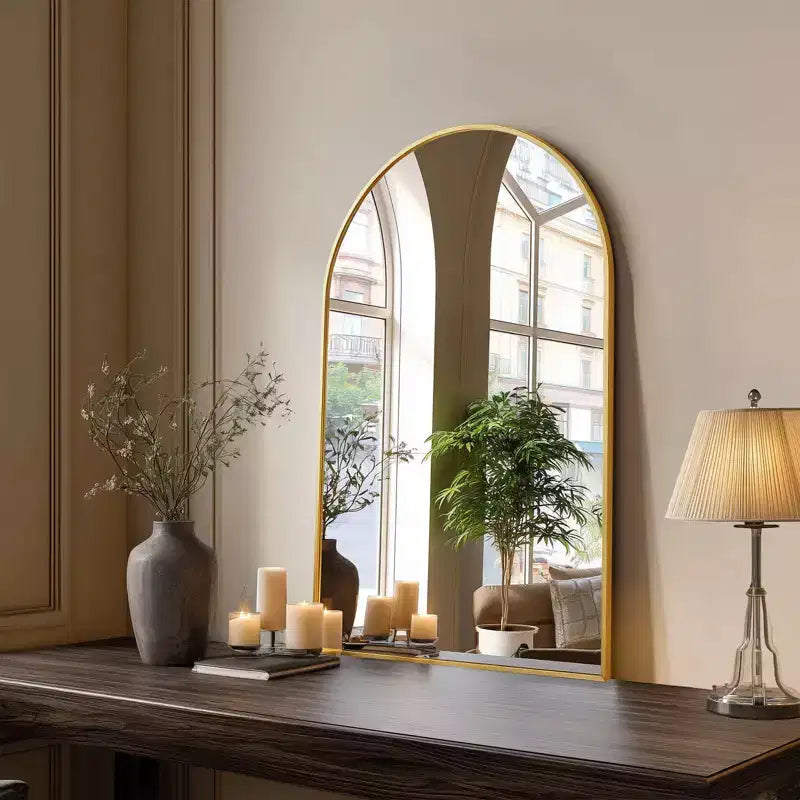 20x30 Inch Wall Mount Bathroom Mirror,Arched Wall Mount Vanity Mirror with Metal Frame for Bathroom,Bedroom