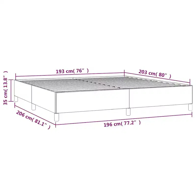 Bed Frame Dark Gray Polyester Fabric, Plywood, Engineered Wood King