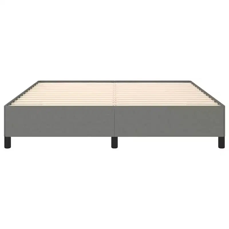 Bed Frame Dark Gray Polyester Fabric, Plywood, Engineered Wood King