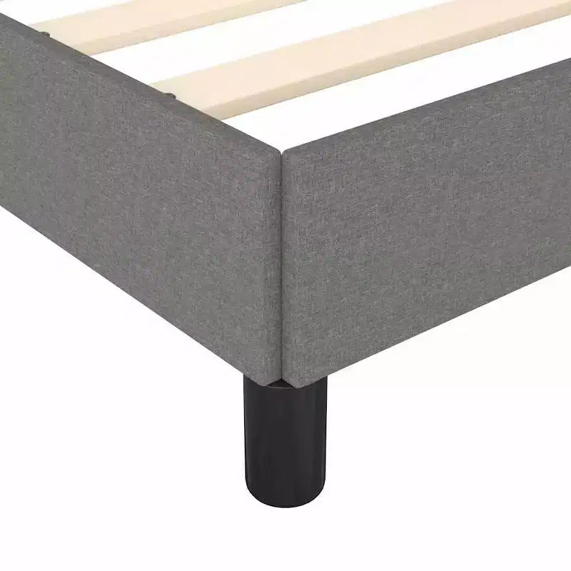 Bed Frame Dark Gray Polyester Fabric, Plywood, Engineered Wood King