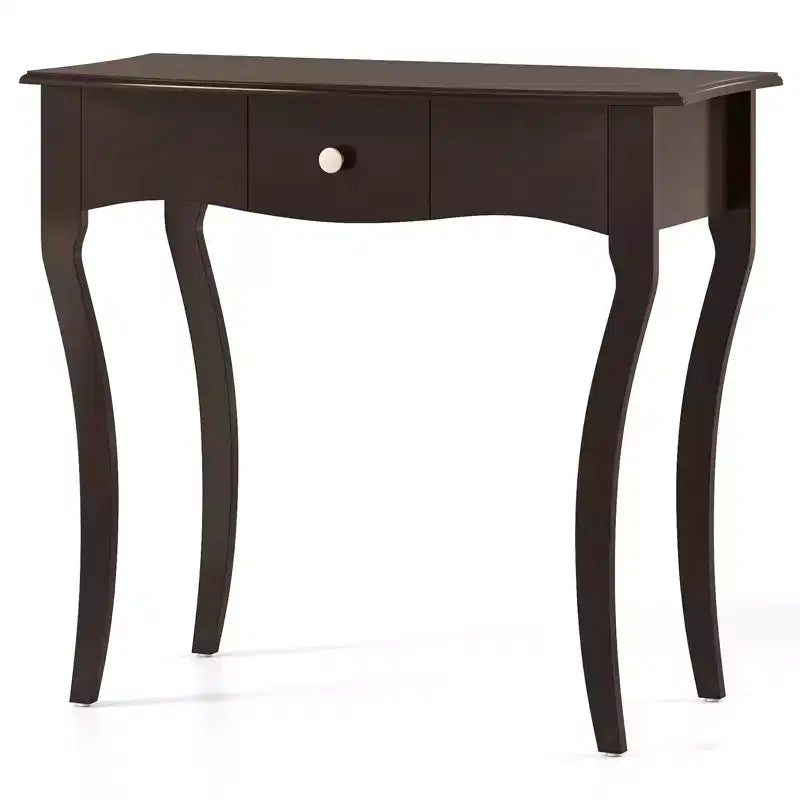 Console Table w/ Drawer Solid Wood Frame Metal Drawer Guide Rails for Entrance