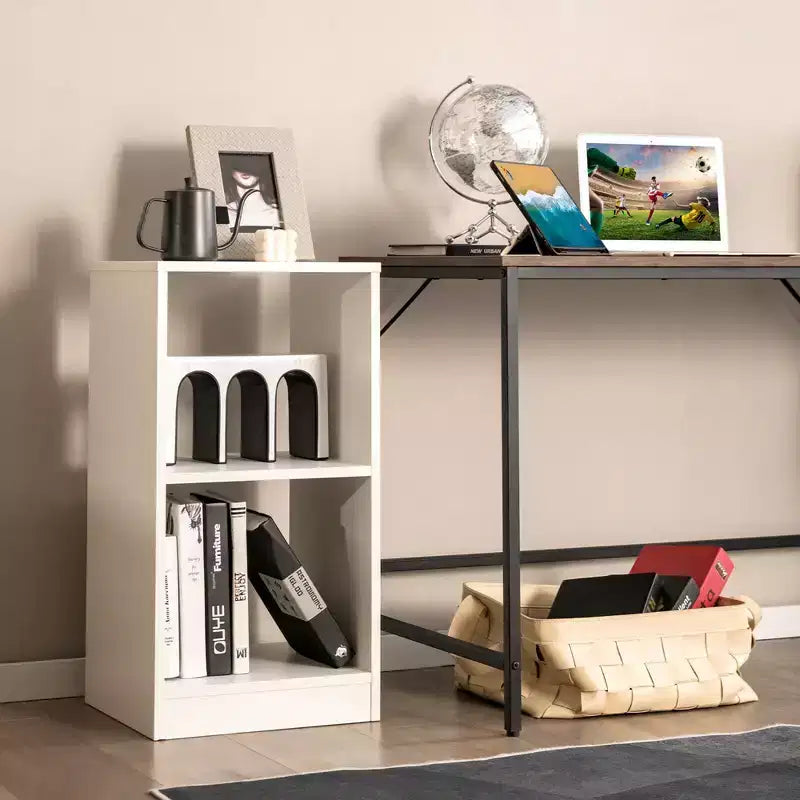 2 PCS Bookshelf 2-Tier Open Wood Display Organizer Set Vinyl Record Cube Storage