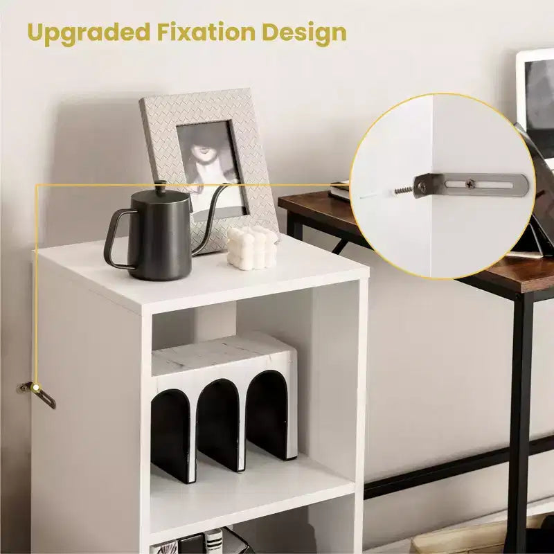 2 PCS Bookshelf 2-Tier Open Wood Display Organizer Set Vinyl Record Cube Storage