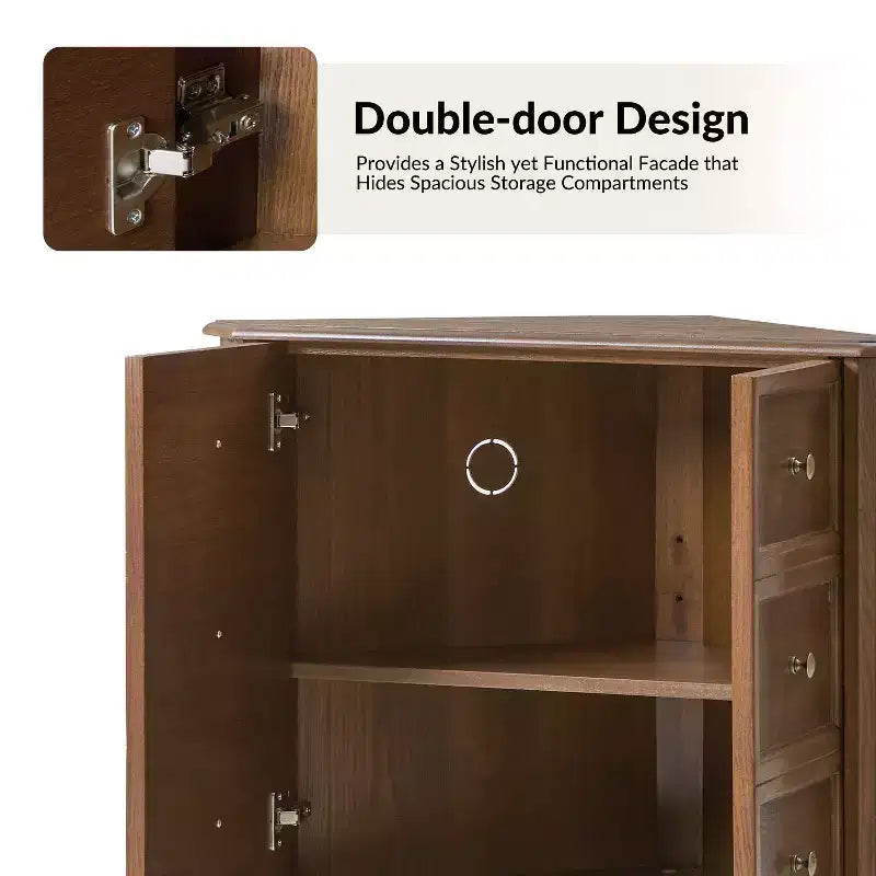 30 H 2-Door Corner Cabinet with Spindle Legs