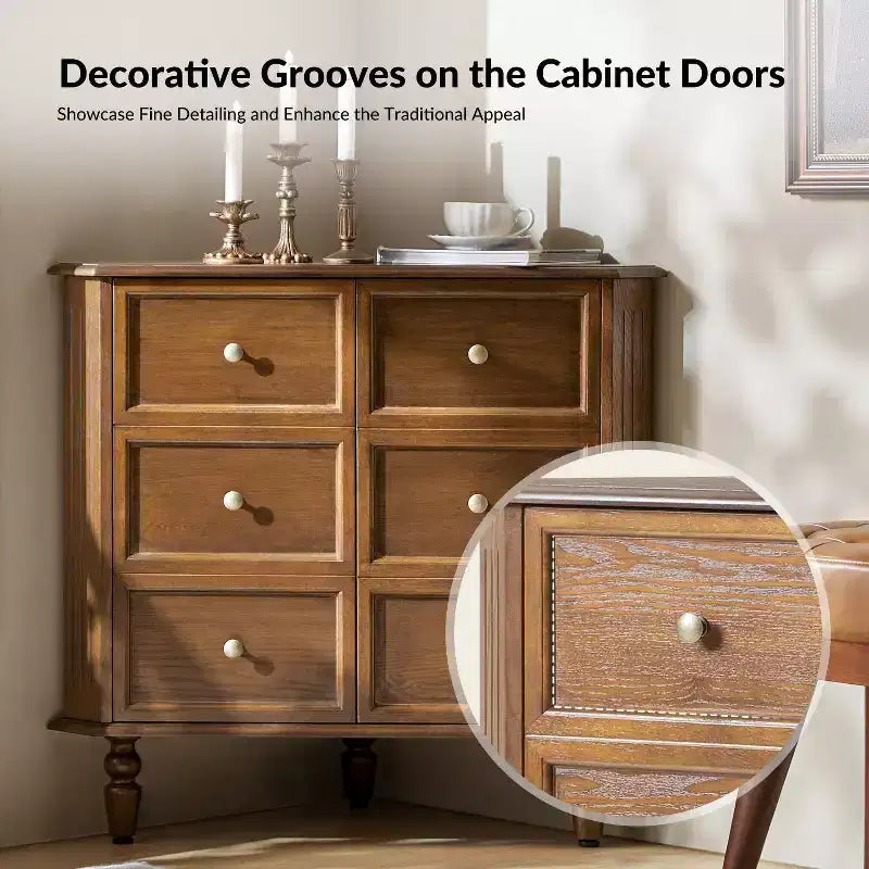 30 H 2-Door Corner Cabinet with Spindle Legs