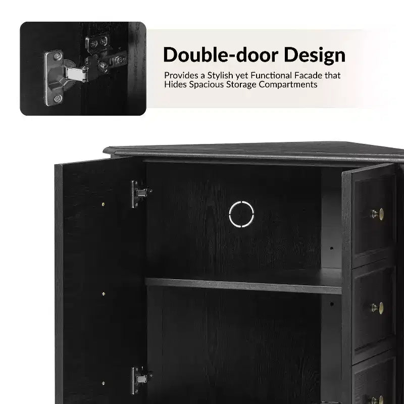 30 H 2-Door Corner Cabinet with Spindle Legs