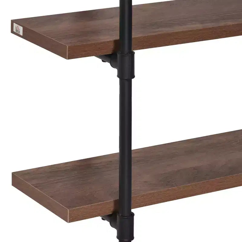 Industrial Pipe Shelves, Floating Wall Mounted Bookshelf, Metal Frame Display Rack for Living Room or Bedroom