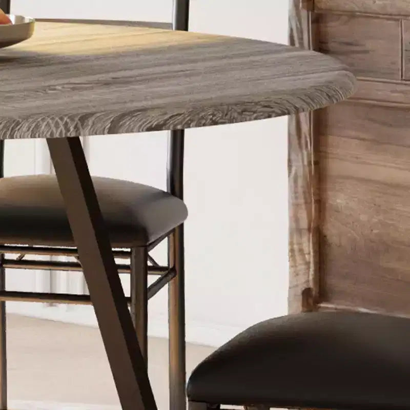 43 Inch Round Dining Table, 5 Piece Kitchen Table and Upholstered Chair Set, Space Saving
