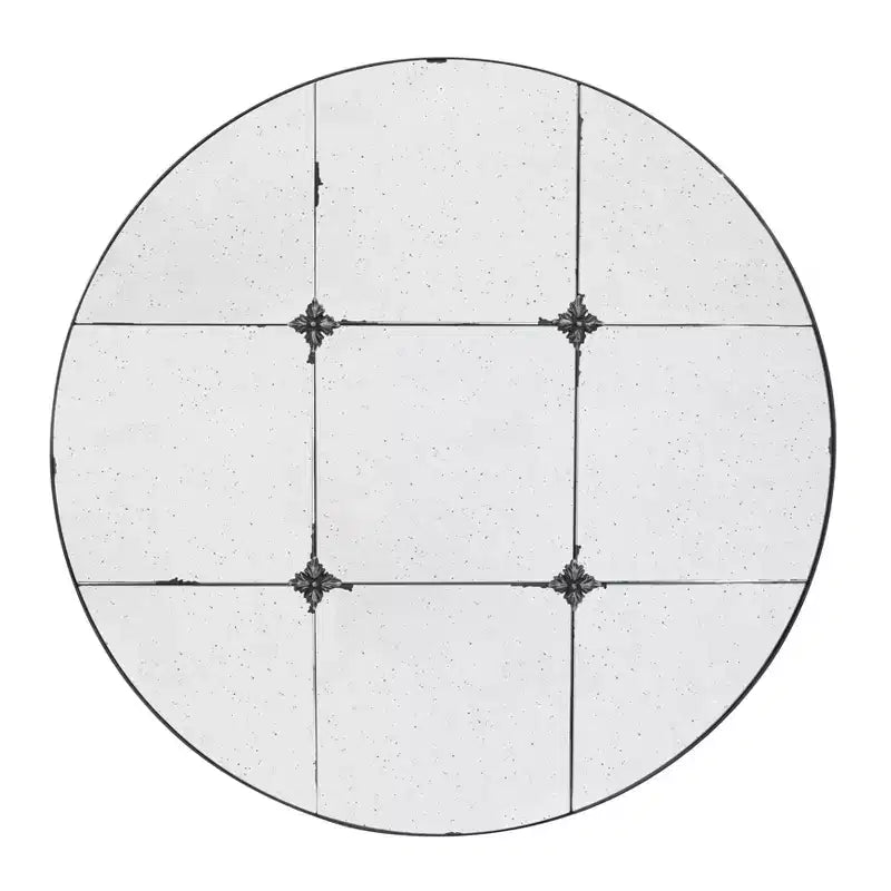 36 Inch Traditional Round Antique Glass Wall Mirror