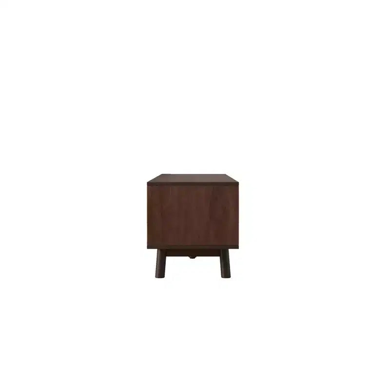Mid Century Modern TV Stand for 80 TVs Entertainment Center with Sliding Doors and Drawers TV Table with Storage for Living Room/Bedroom Brown